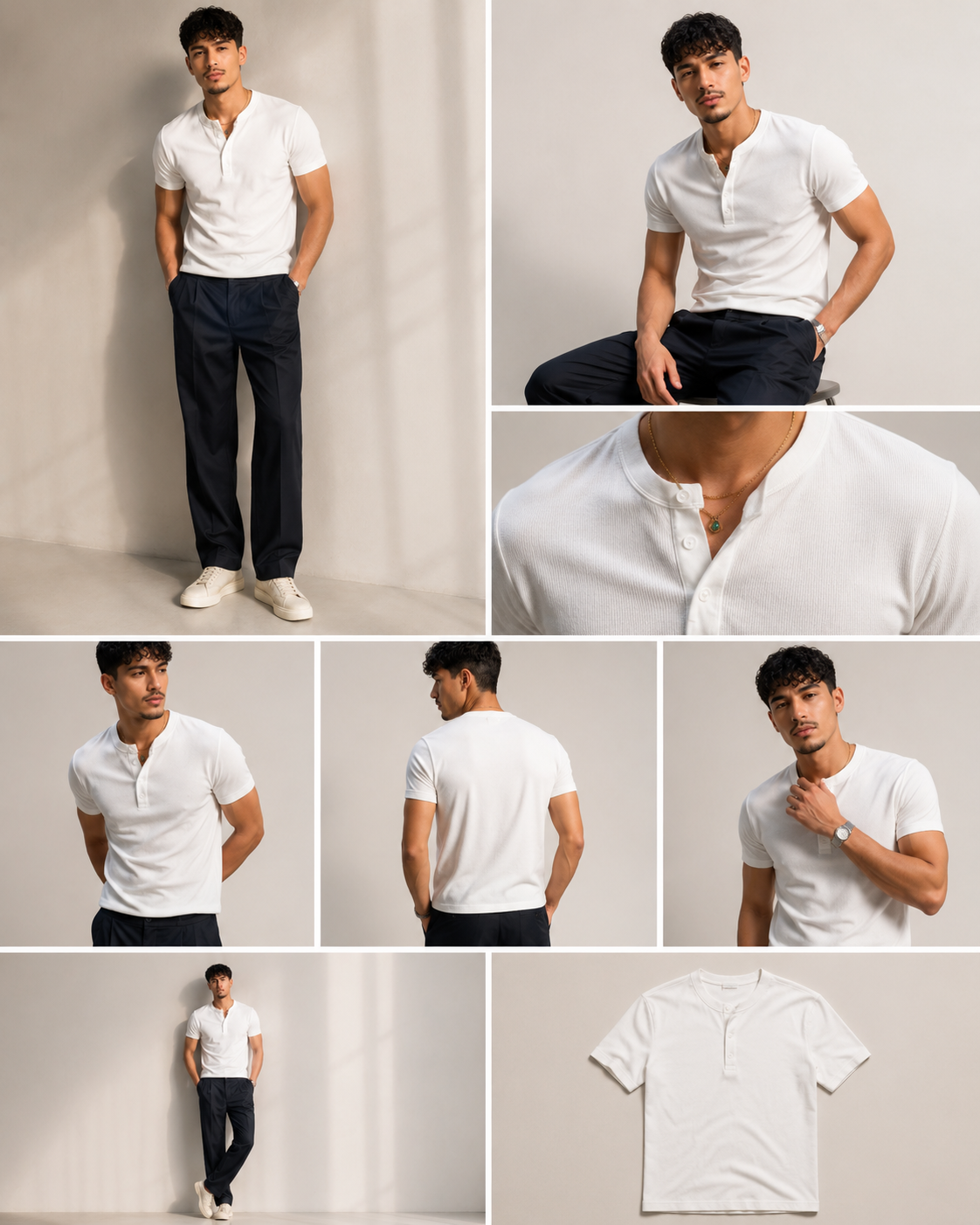 T-shirt Henley Slim Fit - Beesko Style | New Collection 2026