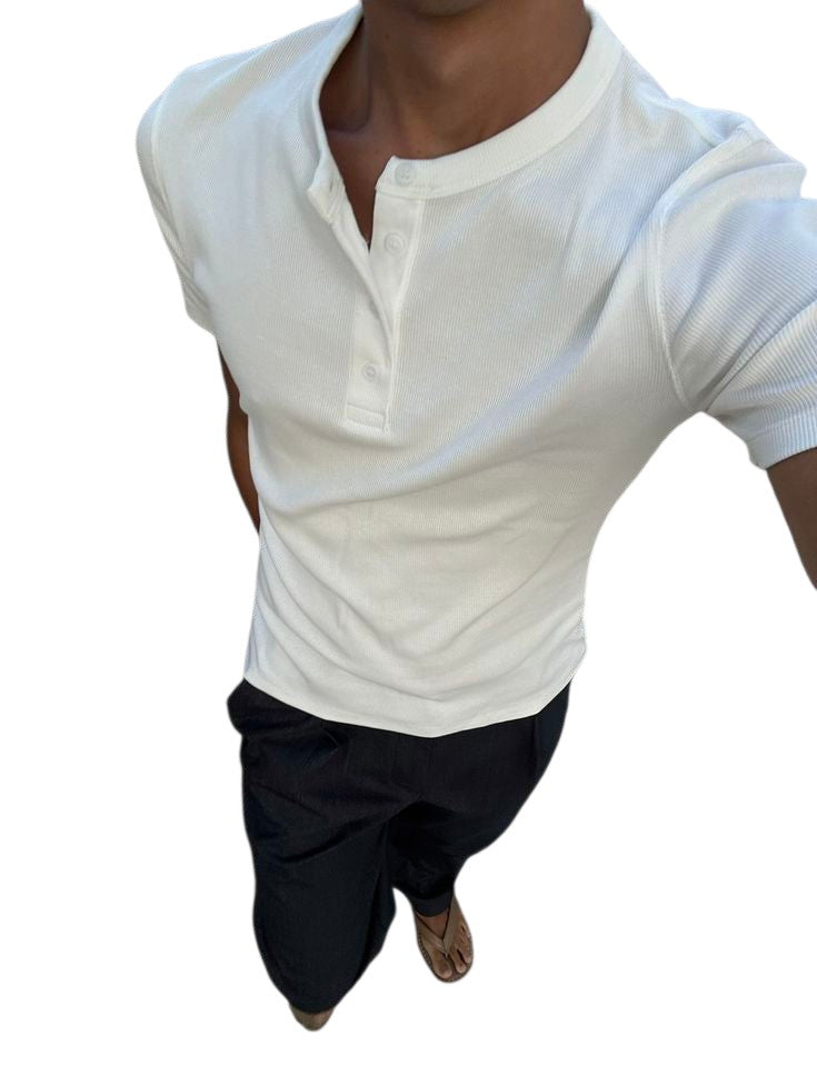 T-shirt Henley Slim Fit - Beesko Style | New Collection 2026